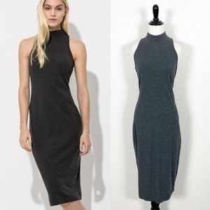 Kit & Ace Womens Grey Conceal and Reveal Midi Dress Size Medium